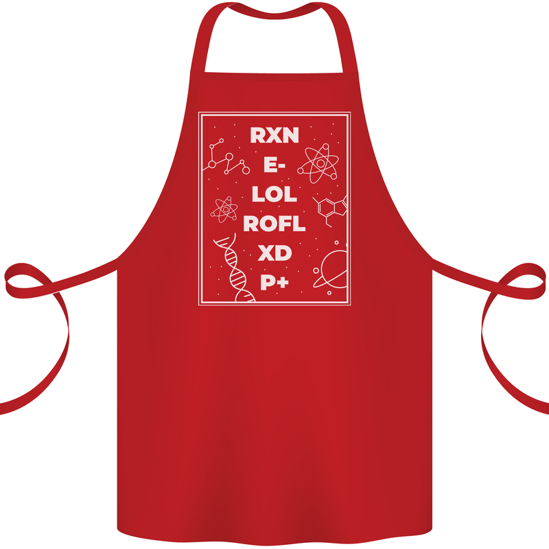 Funny Science RXN E- LOL ROFL XD P+ Geek Cotton Apron 100% Organic Red