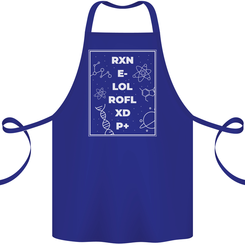 Funny Science RXN E- LOL ROFL XD P+ Geek Cotton Apron 100% Organic Royal Blue