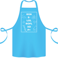 Funny Science RXN E- LOL ROFL XD P+ Geek Cotton Apron 100% Organic Turquoise