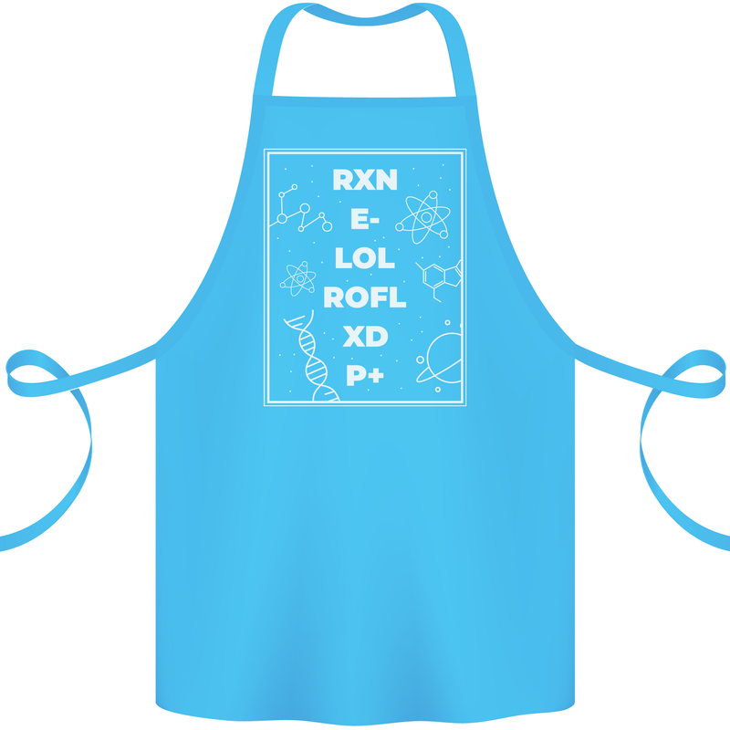 Funny Science RXN E- LOL ROFL XD P+ Geek Cotton Apron 100% Organic Turquoise