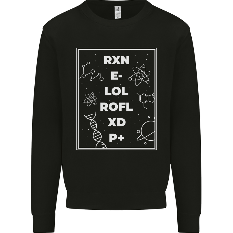 Funny Science RXN E- LOL ROFL XD P+ Geek Kids Sweatshirt Jumper Black