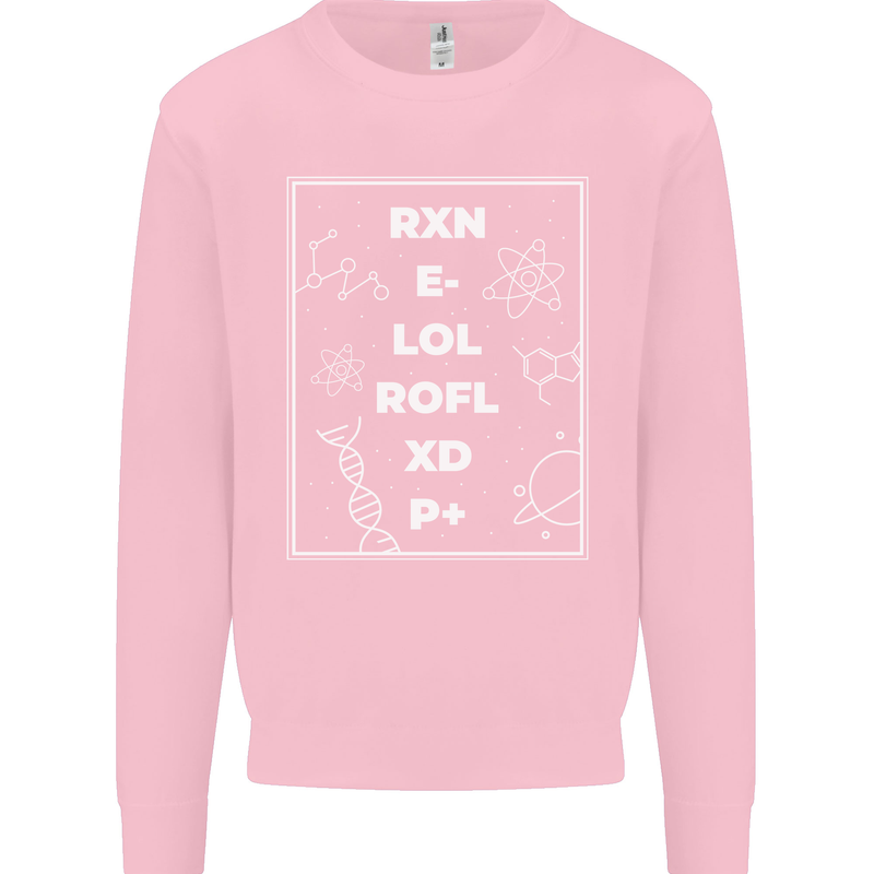 Funny Science RXN E- LOL ROFL XD P+ Geek Kids Sweatshirt Jumper Light Pink
