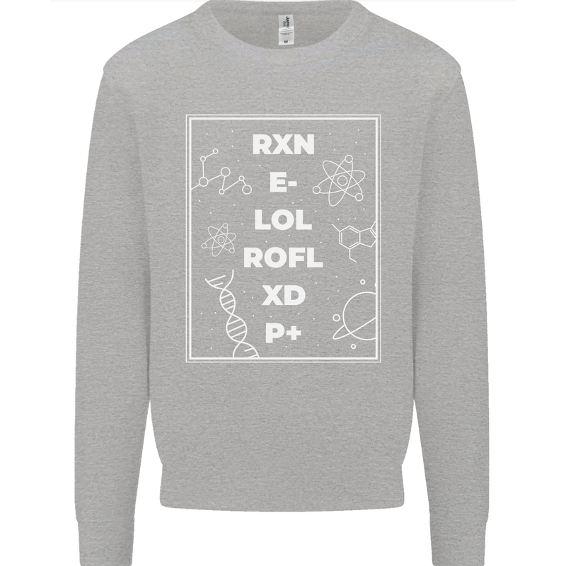 Funny Science RXN E- LOL ROFL XD P+ Geek Kids Sweatshirt Jumper Sports Grey