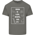 Funny Science RXN E- LOL ROFL XD P+ Geek Kids T-Shirt Childrens Charcoal