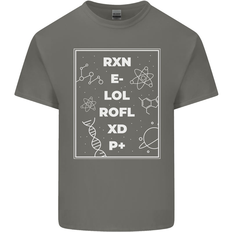 Funny Science RXN E- LOL ROFL XD P+ Geek Kids T-Shirt Childrens Charcoal