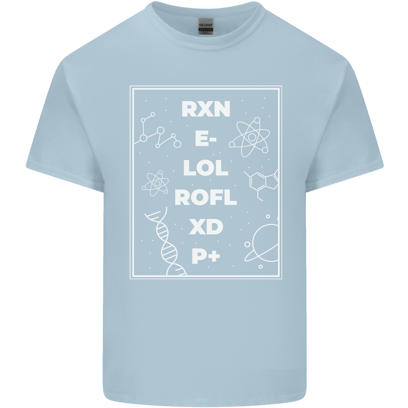 Funny Science RXN E- LOL ROFL XD P+ Geek Kids T-Shirt Childrens Light Blue