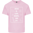 Funny Science RXN E- LOL ROFL XD P+ Geek Kids T-Shirt Childrens Light Pink