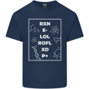 Funny Science RXN E- LOL ROFL XD P+ Geek Kids T-Shirt Childrens Navy Blue