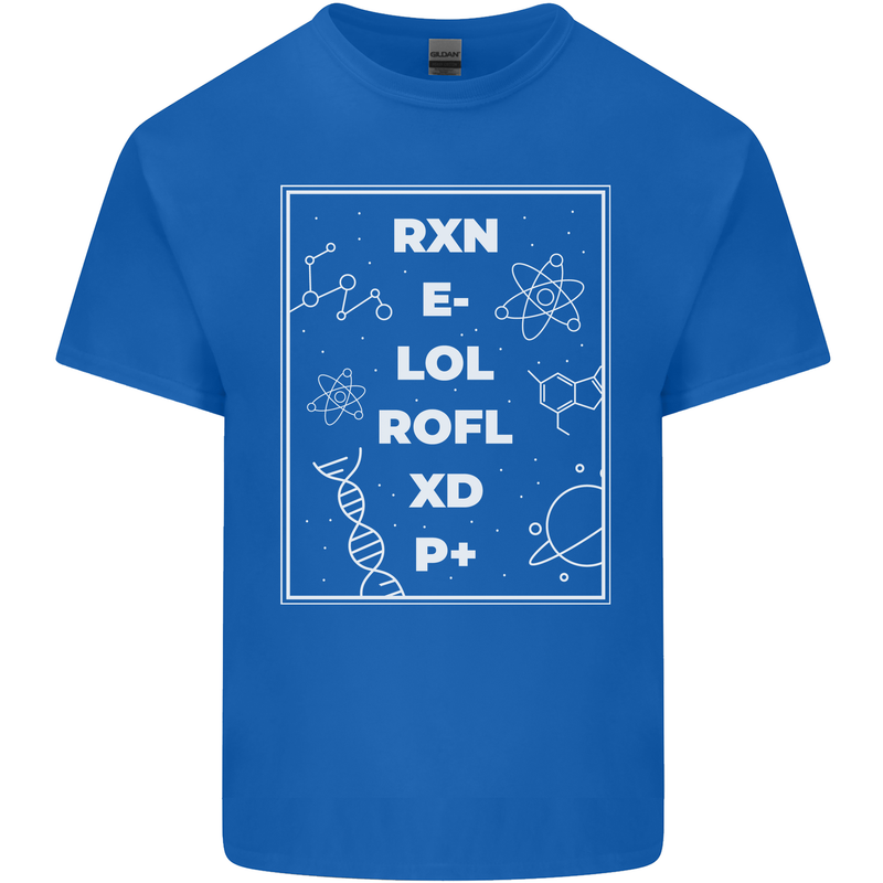 Funny Science RXN E- LOL ROFL XD P+ Geek Kids T-Shirt Childrens Royal Blue