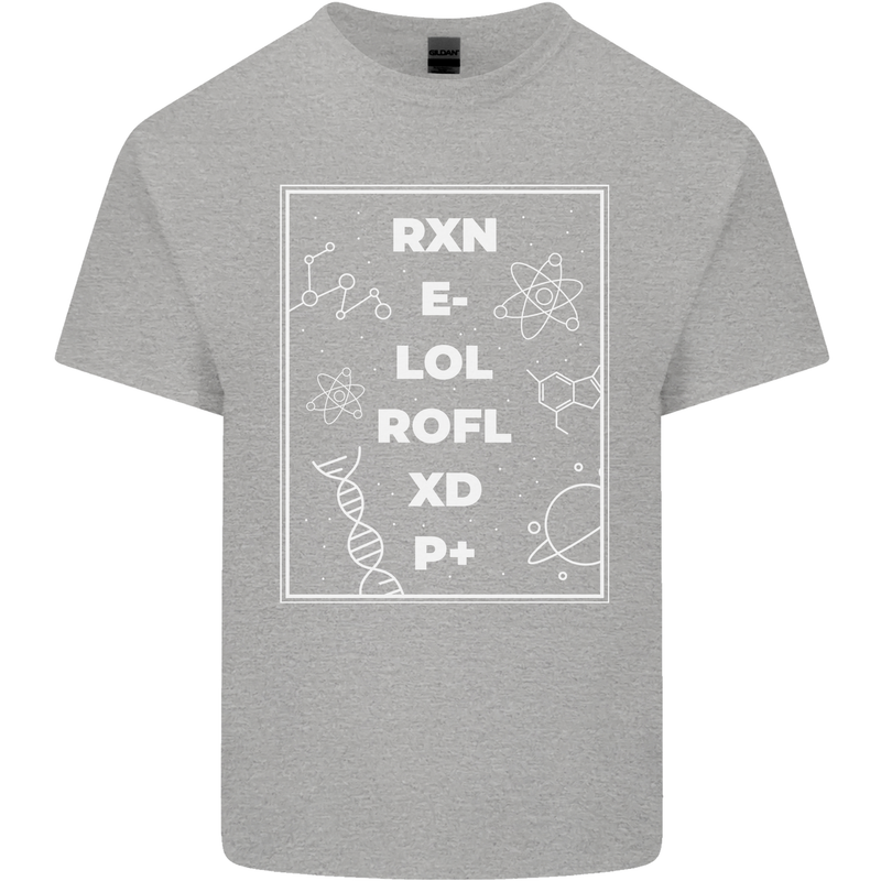 Funny Science RXN E- LOL ROFL XD P+ Geek Kids T-Shirt Childrens Sports Grey
