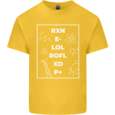 Funny Science RXN E- LOL ROFL XD P+ Geek Kids T-Shirt Childrens Yellow