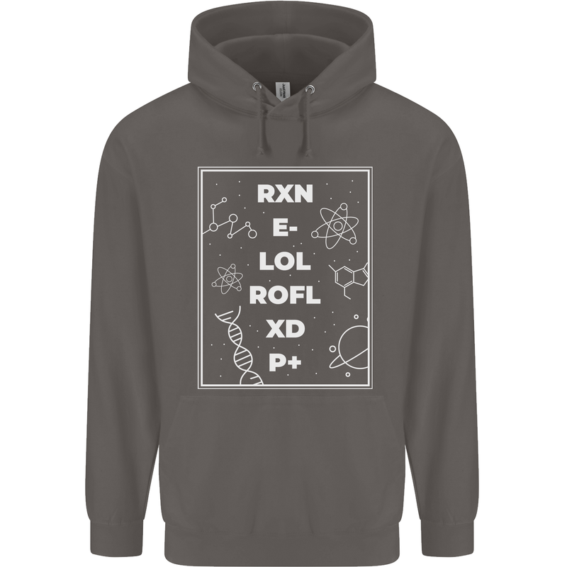 Funny Science RXN E- LOL ROFL XD P+ Geek Mens 80% Cotton Hoodie Charcoal