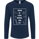 Funny Science RXN E- LOL ROFL XD P+ Geek Mens Long Sleeve T-Shirt Navy Blue