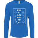 Funny Science RXN E- LOL ROFL XD P+ Geek Mens Long Sleeve T-Shirt Royal Blue