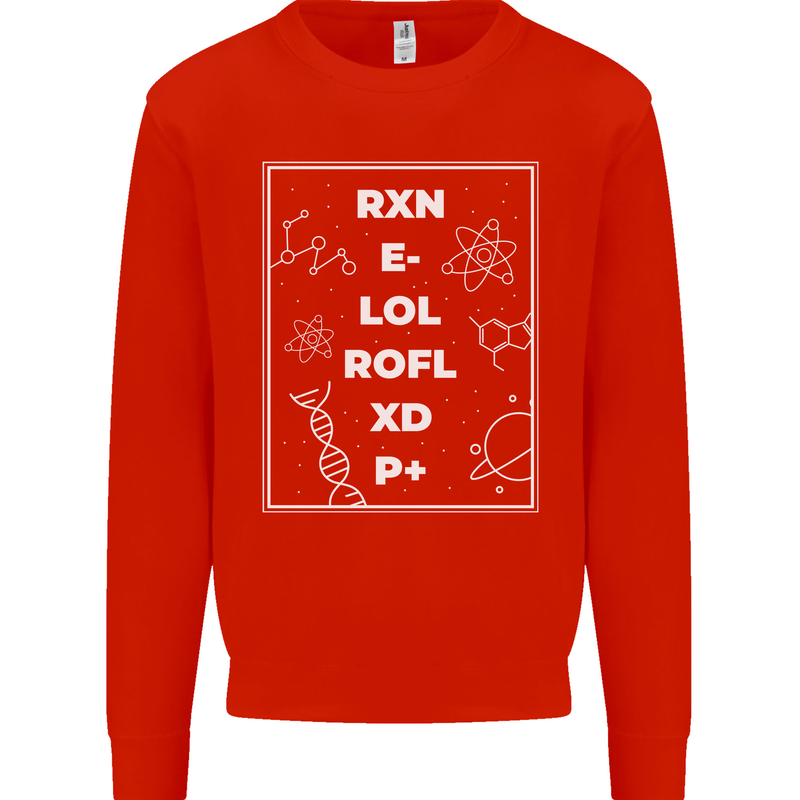 Funny Science RXN E- LOL ROFL XD P+ Geek Mens Sweatshirt Jumper Bright Red