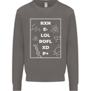 Funny Science RXN E- LOL ROFL XD P+ Geek Mens Sweatshirt Jumper Charcoal