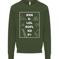 Funny Science RXN E- LOL ROFL XD P+ Geek Mens Sweatshirt Jumper Forest Green