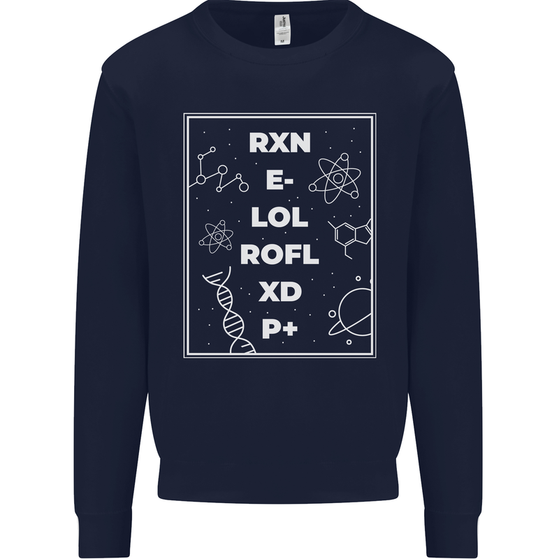 Funny Science RXN E- LOL ROFL XD P+ Geek Mens Sweatshirt Jumper Navy Blue