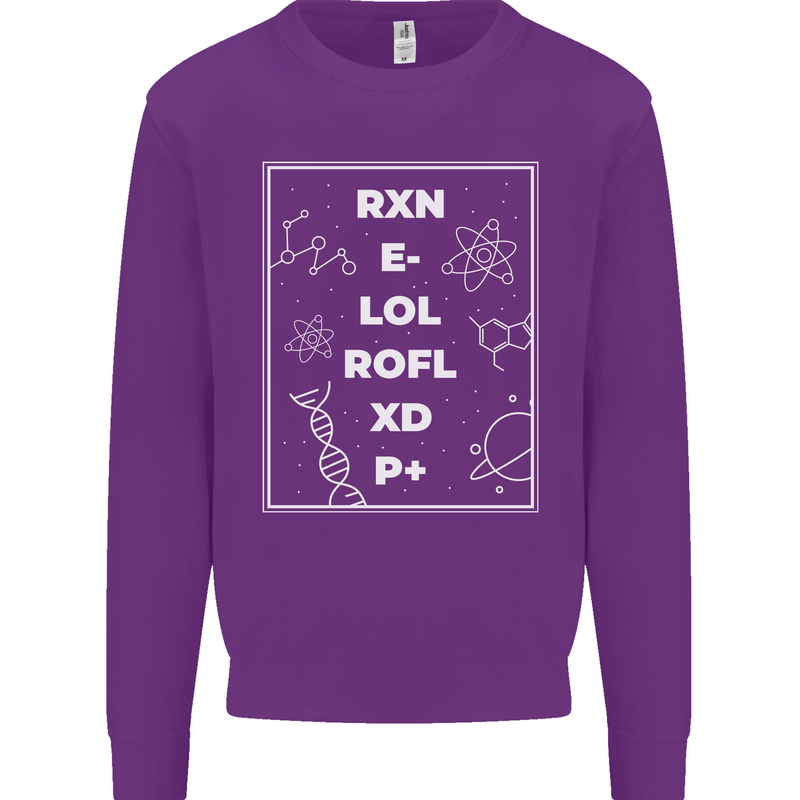 Funny Science RXN E- LOL ROFL XD P+ Geek Mens Sweatshirt Jumper Purple