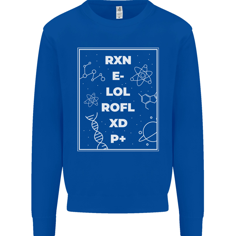 Funny Science RXN E- LOL ROFL XD P+ Geek Mens Sweatshirt Jumper Royal Blue