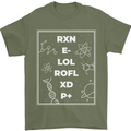 Funny Science RXN E- LOL ROFL XD P+ Geek Mens T-Shirt 100% Cotton Military Green