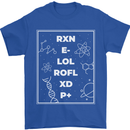 Funny Science RXN E- LOL ROFL XD P+ Geek Mens T-Shirt 100% Cotton Royal Blue