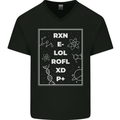 Funny Science RXN E- LOL ROFL XD P+ Geek Mens V-Neck Cotton T-Shirt Black