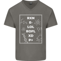 Funny Science RXN E- LOL ROFL XD P+ Geek Mens V-Neck Cotton T-Shirt Charcoal