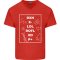Funny Science RXN E- LOL ROFL XD P+ Geek Mens V-Neck Cotton T-Shirt Red