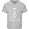 Funny Science RXN E- LOL ROFL XD P+ Geek Mens V-Neck Cotton T-Shirt Sports Grey