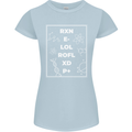 Funny Science RXN E- LOL ROFL XD P+ Geek Womens Petite Cut T-Shirt Light Blue
