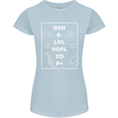 Funny Science RXN E- LOL ROFL XD P+ Geek Womens Petite Cut T-Shirt Light Blue