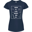 Funny Science RXN E- LOL ROFL XD P+ Geek Womens Petite Cut T-Shirt Navy Blue