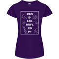 Funny Science RXN E- LOL ROFL XD P+ Geek Womens Petite Cut T-Shirt Purple