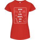 Funny Science RXN E- LOL ROFL XD P+ Geek Womens Petite Cut T-Shirt Red