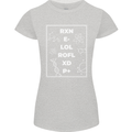 Funny Science RXN E- LOL ROFL XD P+ Geek Womens Petite Cut T-Shirt Sports Grey
