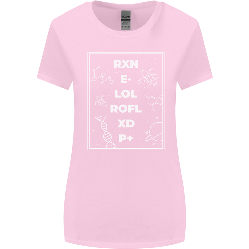Funny Science RXN E- LOL ROFL XD P+ Geek Womens Wider Cut T-Shirt Light Pink