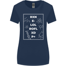 Funny Science RXN E- LOL ROFL XD P+ Geek Womens Wider Cut T-Shirt Navy Blue