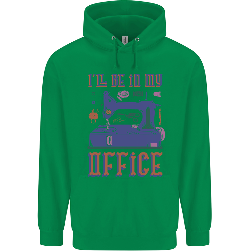 Funny Sewing Machine Seamstress Tailor Childrens Kids Hoodie Irish Green