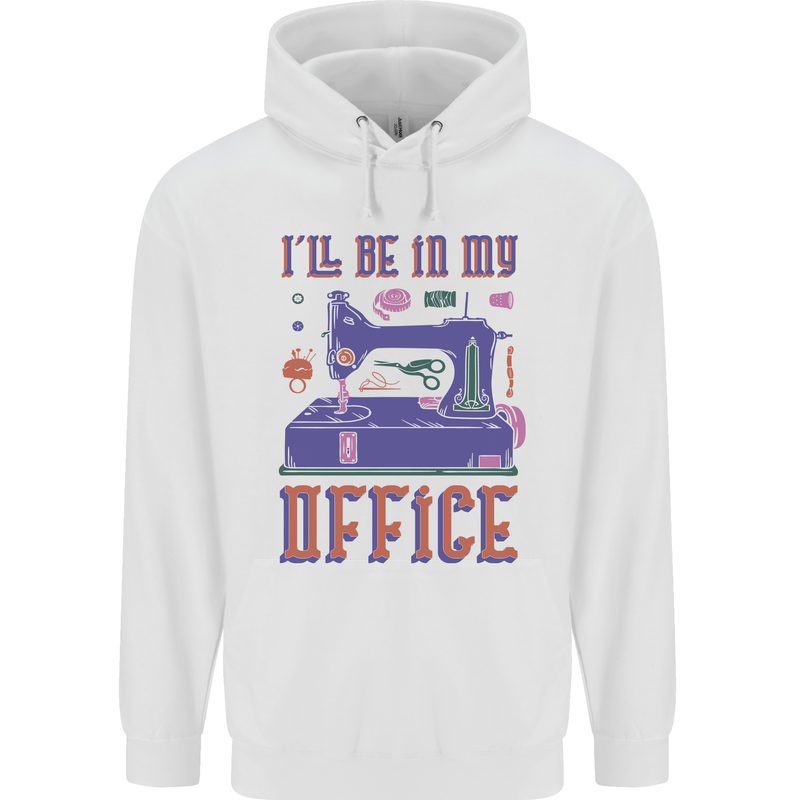 Funny Sewing Machine Seamstress Tailor Childrens Kids Hoodie White