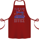 Funny Sewing Machine Seamstress Tailor Cotton Apron 100% Organic Maroon