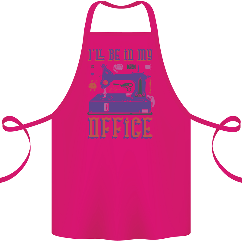 Funny Sewing Machine Seamstress Tailor Cotton Apron 100% Organic Pink