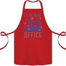Funny Sewing Machine Seamstress Tailor Cotton Apron 100% Organic Red