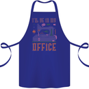 Funny Sewing Machine Seamstress Tailor Cotton Apron 100% Organic Royal Blue