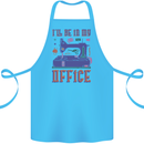 Funny Sewing Machine Seamstress Tailor Cotton Apron 100% Organic Turquoise