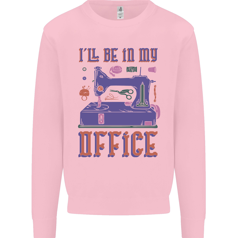 Funny Sewing Machine Seamstress Tailor Kids Sweatshirt Jumper Light Pink