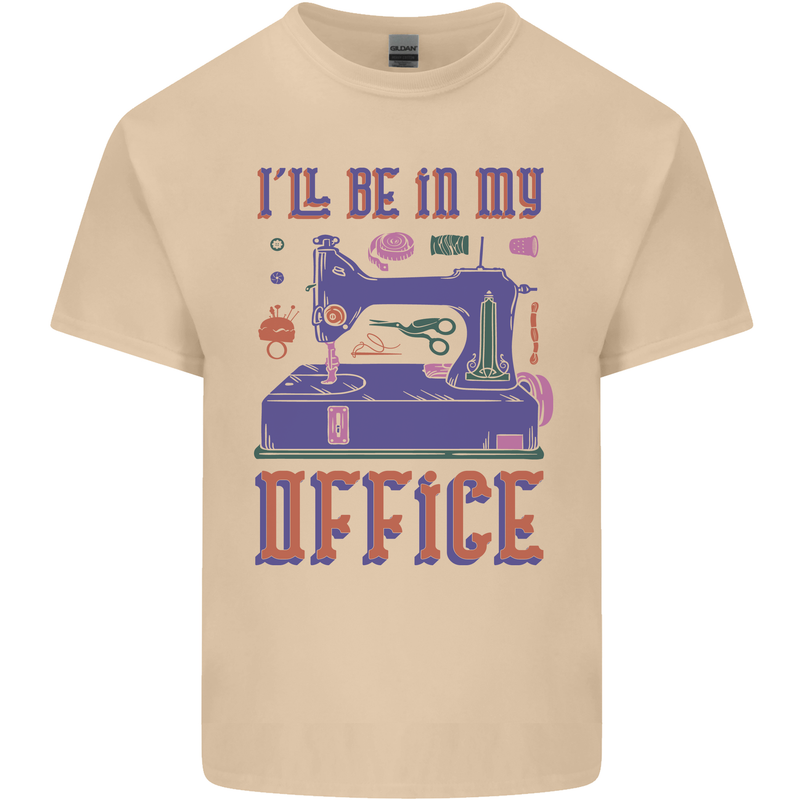 Funny Sewing Machine Seamstress Tailor Mens Cotton T-Shirt Tee Top Sand