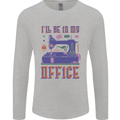 Funny Sewing Machine Seamstress Tailor Mens Long Sleeve T-Shirt Sports Grey
