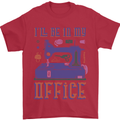 Funny Sewing Machine Seamstress Tailor Mens T-Shirt 100% Cotton Red