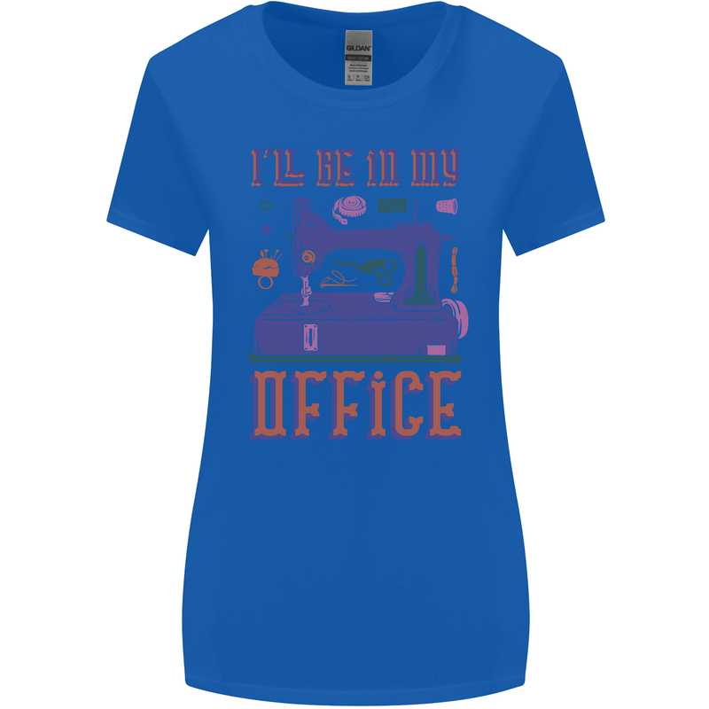 Funny Sewing Machine Seamstress Tailor Womens Wider Cut T-Shirt Royal Blue
